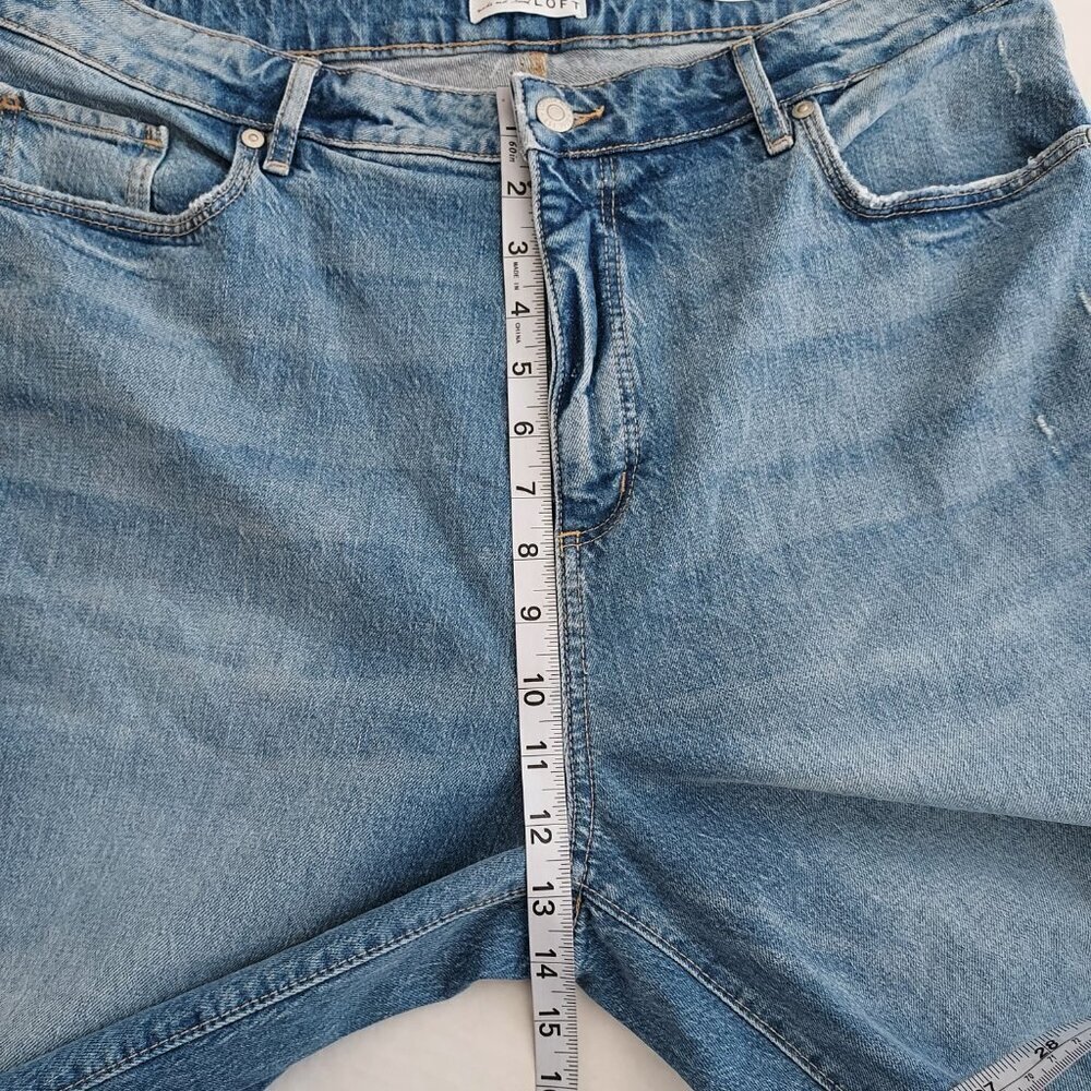Loft Curvy High Rise Straight Crop Jeans Size 32 - Picture 10 of 13